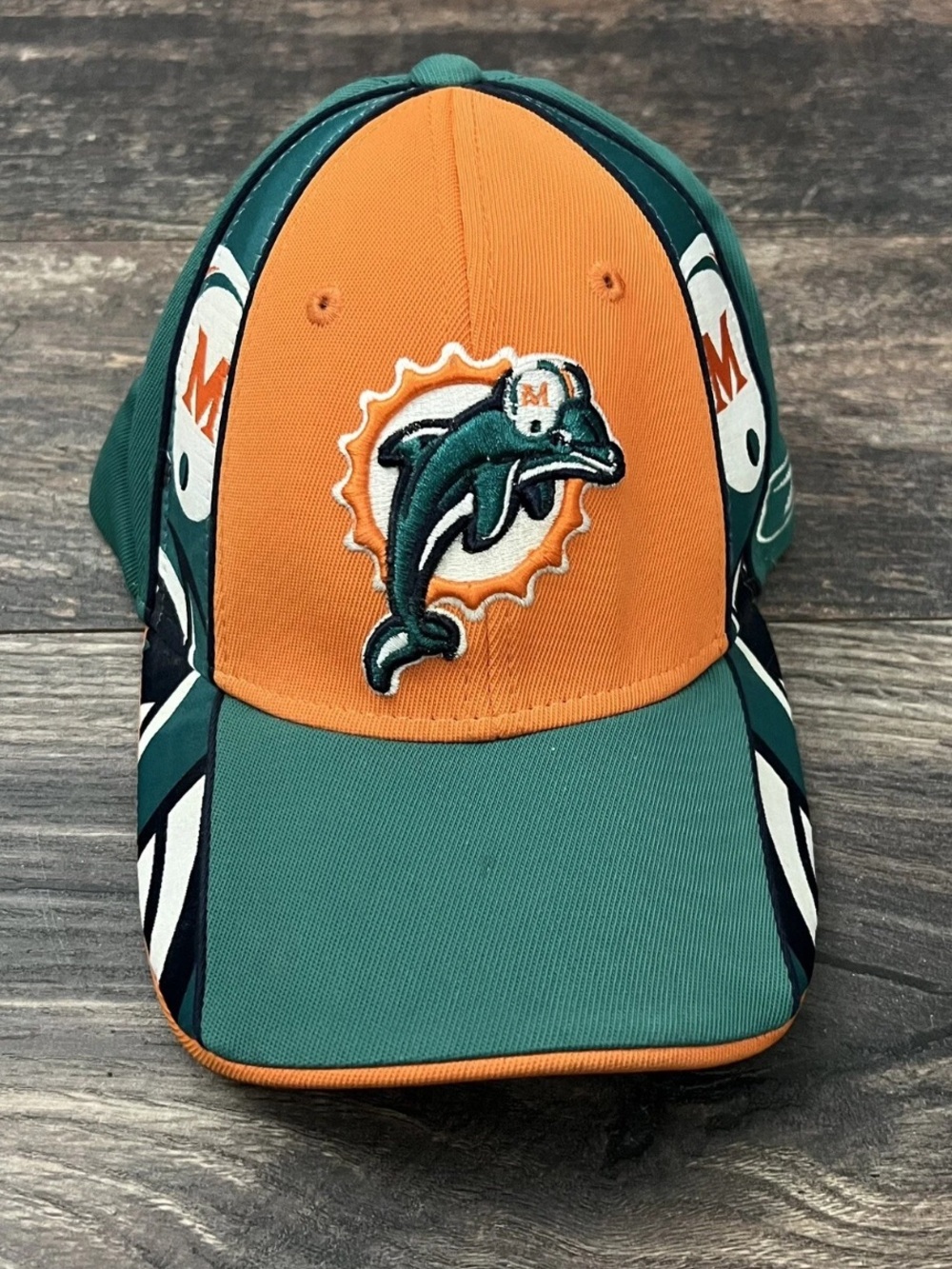 Vintage Reebok Miami Dolphins Size Small Orange Teal Hat